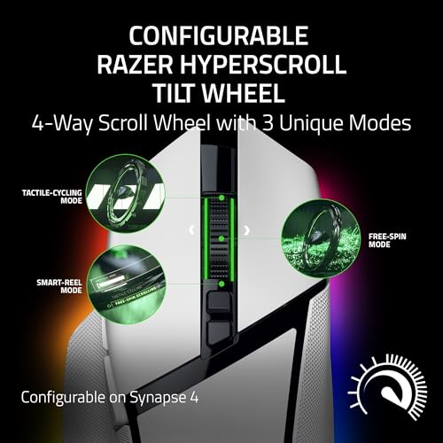 Black Wireless Gaming Mouse with HyperScroll Tilt Wheel W7467