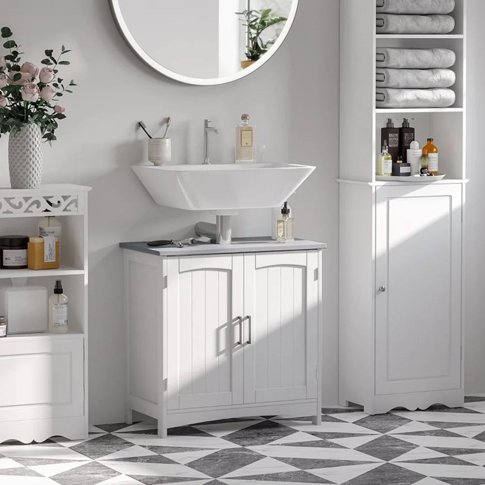 White Under Sink Storage Cabinet B152284