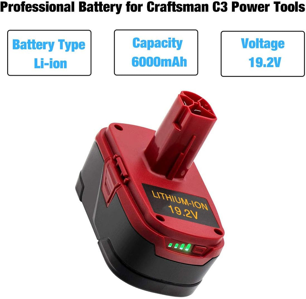 4-Pack 6.0Ah Lithium ion Battery for Craftsman 19.2Volt N81730