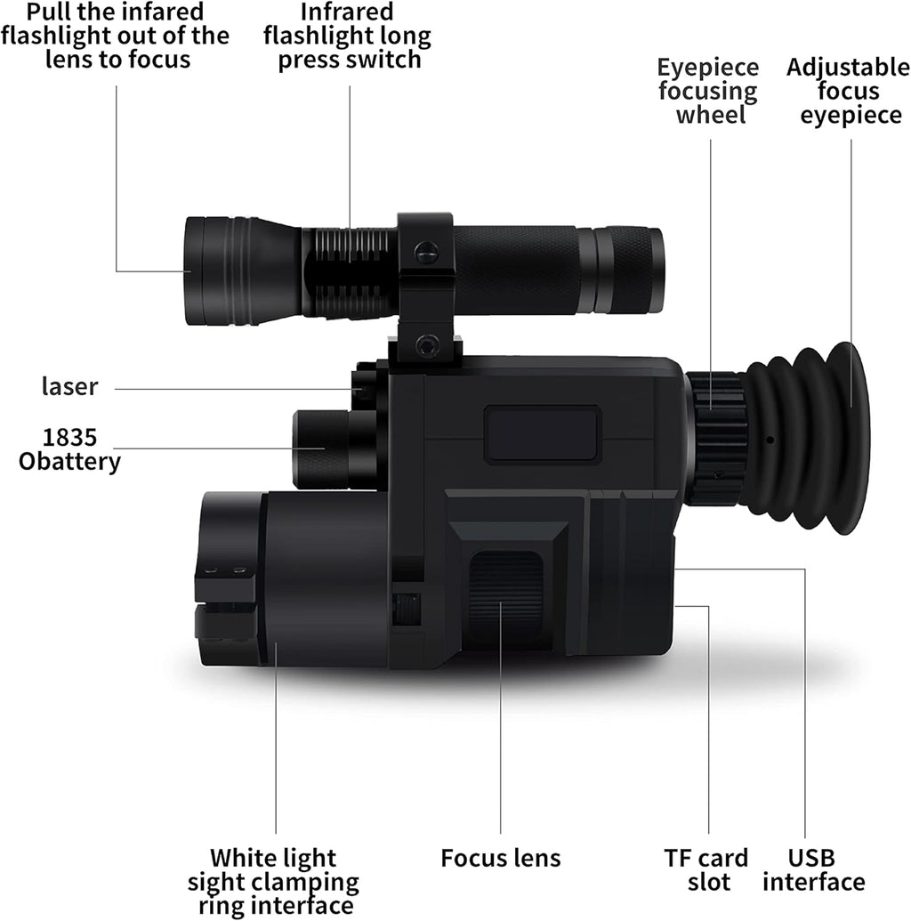 WiFi Digital Night Vision Scope Video Camera 960P 1.3 inch HD Display U925