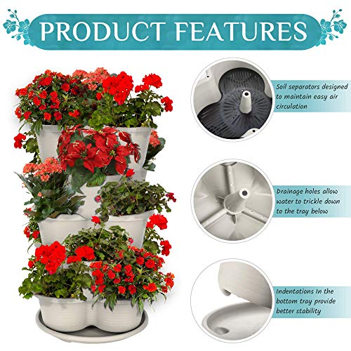 Terracotta 5-Tier Stackable Planter A659745