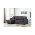 Antique Appeal Linen Fabric Reversible Sleeper Sectional Sofa With Storage Chaise S434365