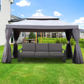 10'x13' Outdoor Double Vent Canopy Gazebo with Nettings and Curtains U39233