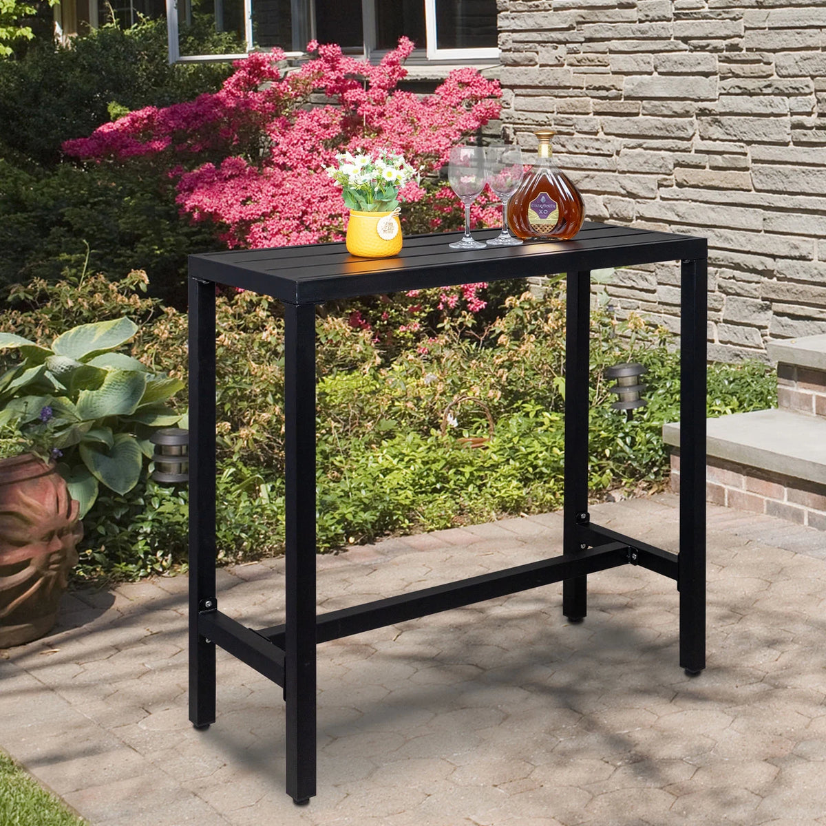 Black Iron Adjustable Bar Table S477692