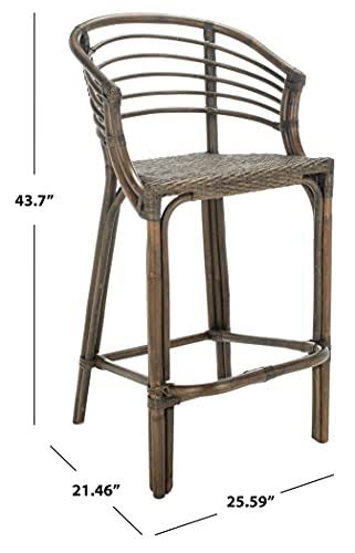 Dark Brown Rattan Bar Stool K386