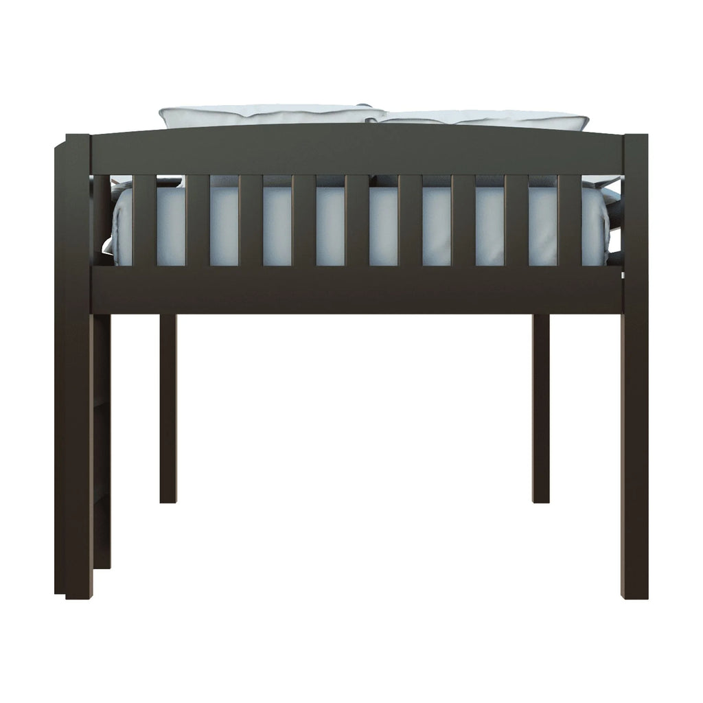 Dark Brown Solid Wood Full Size Loft Bed Y3895