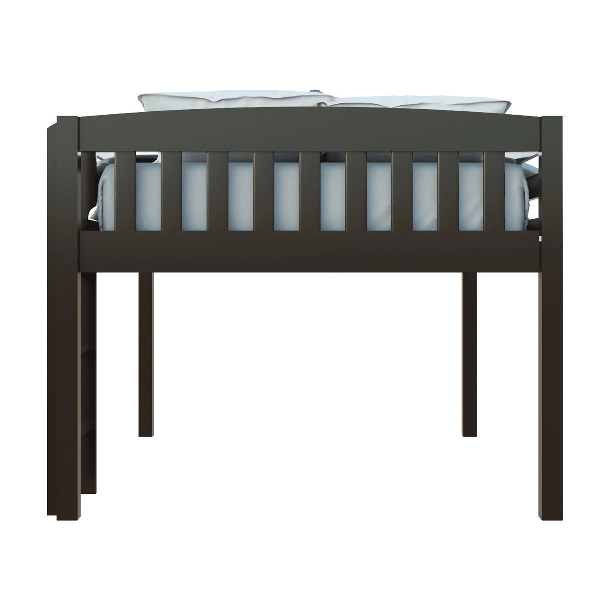 Dark Brown Solid Wood Full Size Loft Bed Y3895