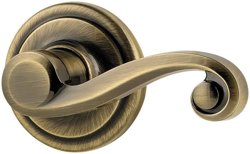 Bright Brass Left Hand Double Cylinder Handleset Trim C387