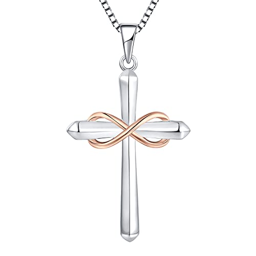 925 Sterling Silver Polished Cross Pendant Necklace K2327