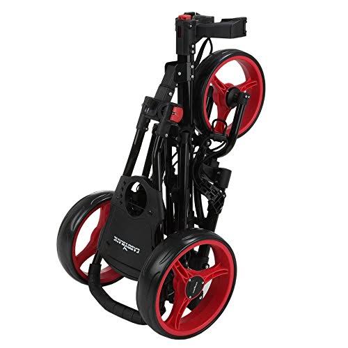 Folding Push Pull Golf Cart Black Red K83461