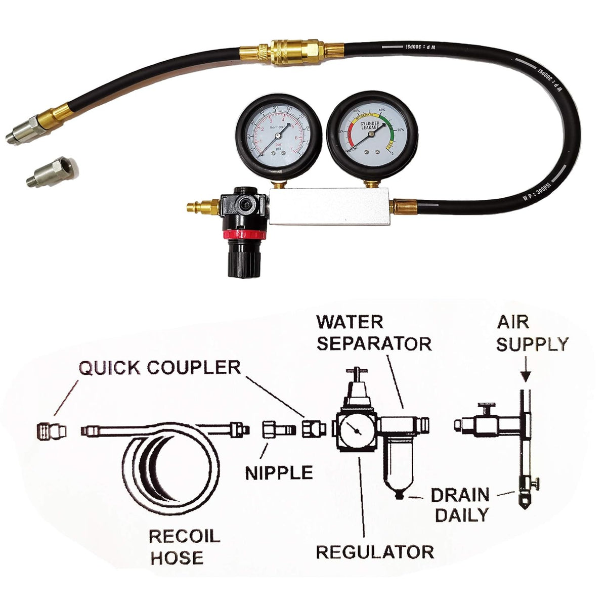 Engine Cylinder Leak Tester Gauges Set Z192