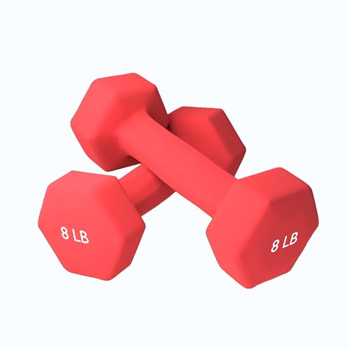 Neoprene Coated Dumbbell Hand Weight Pairs, 2LB, 4LB, 6LB, 8LB X499494