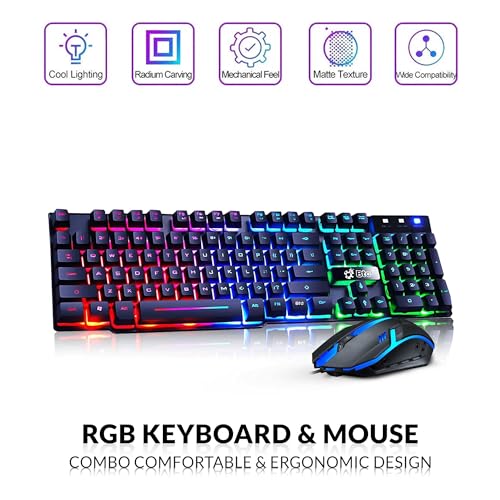 RGB Gaming Desktop PC Intel i5 8th Gen 16GB Ram 512GB SSD NVIDIA GeForce GT 1030 DDR5 24 inch Monitor WiFi Windows 11 Pro Renewed E274135