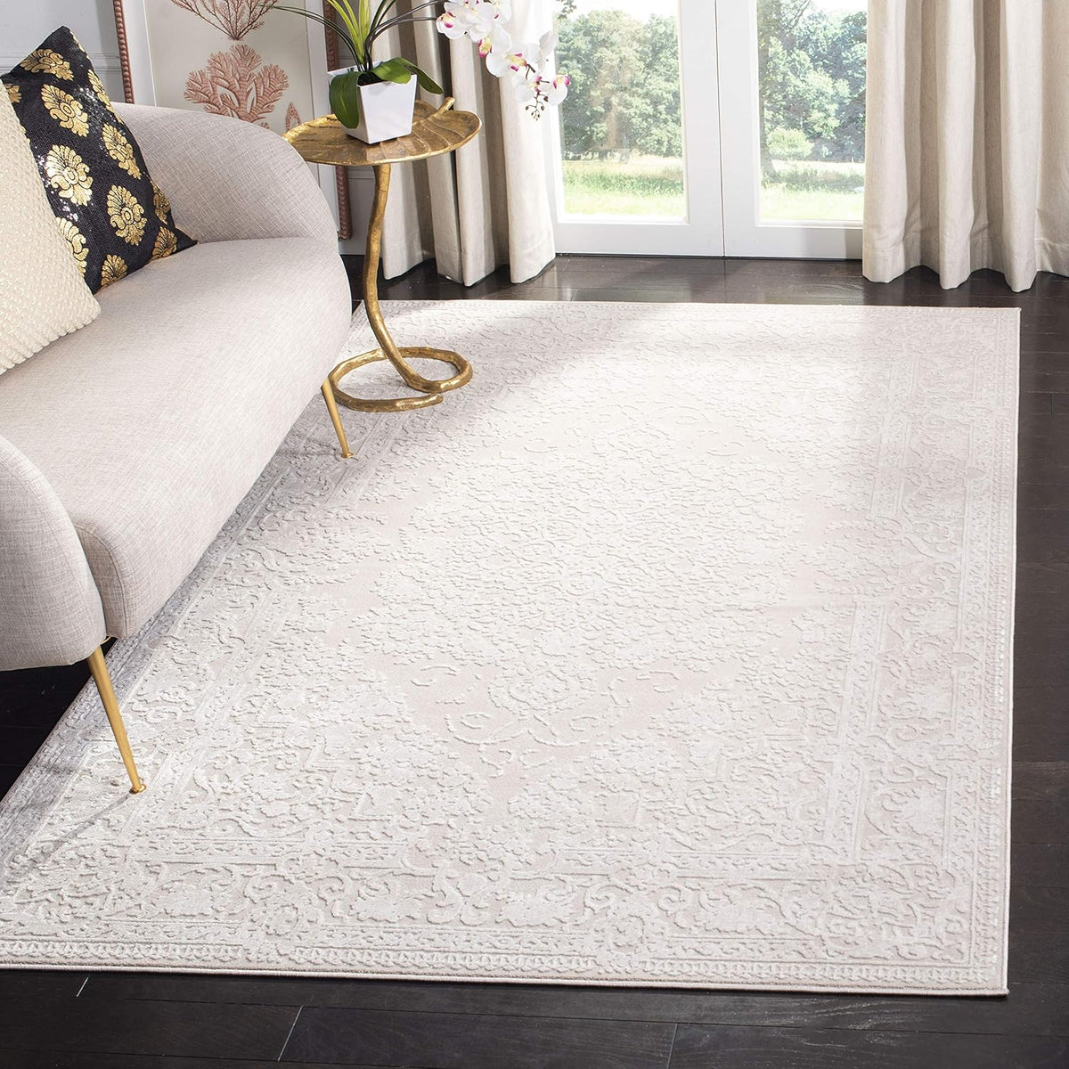 11' x 15' Creme & Ivory Area Rug F642