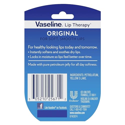 Mini Lip Balm, Petroleum Jelly, 0.25 Oz (Pack of 4) I15761