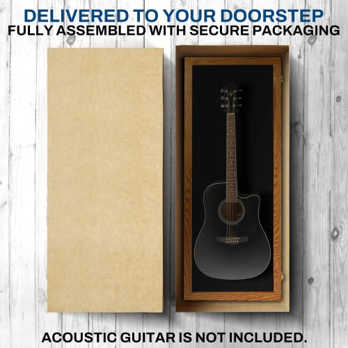 Natural Oak Acrylic Acoustic Guitar Wall Display Case W31169