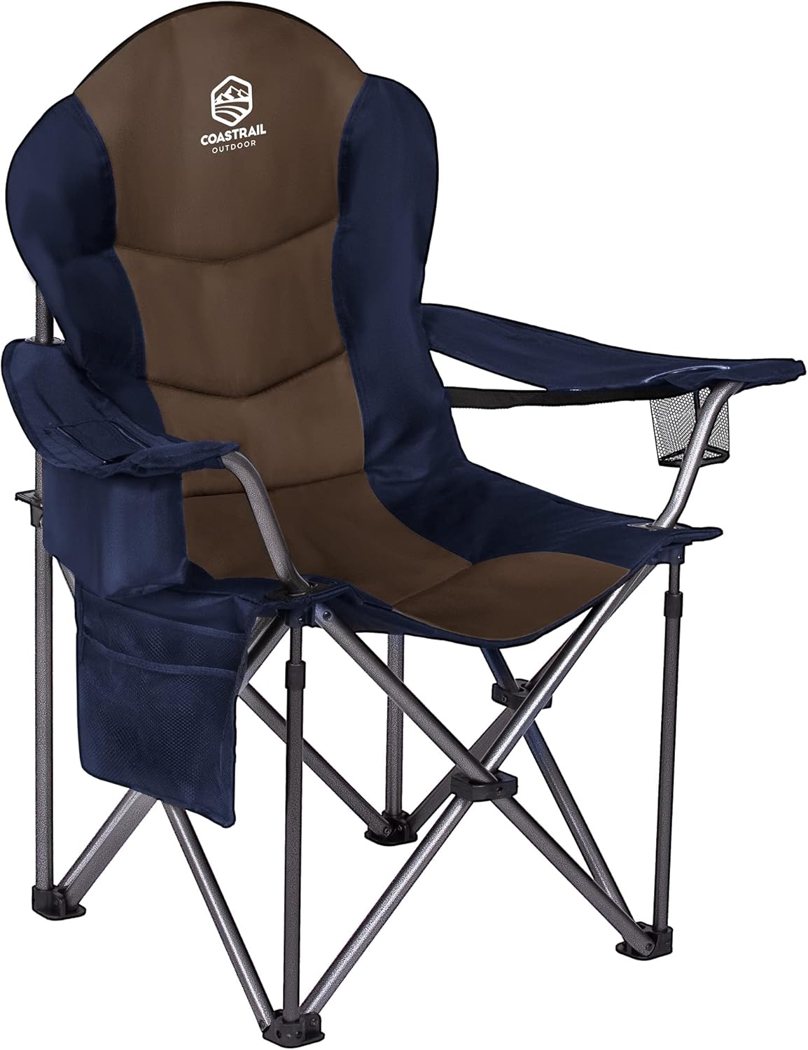 Oversized Padded Folding Camping Chair with Cooler Bag F81898