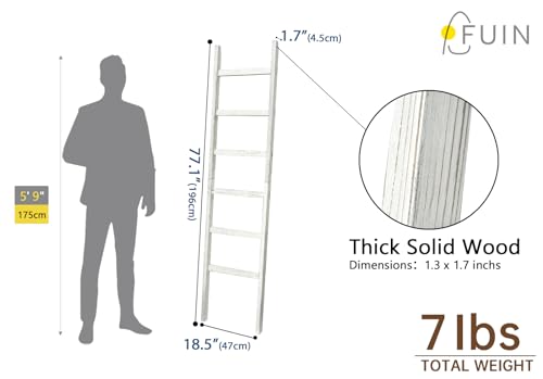Black 6.4ft Wooden Blanket Ladder G41259