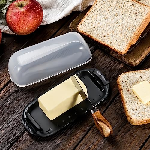 Butter Dish with Lid, Airtight Plastic Butter Keeper Tray H283