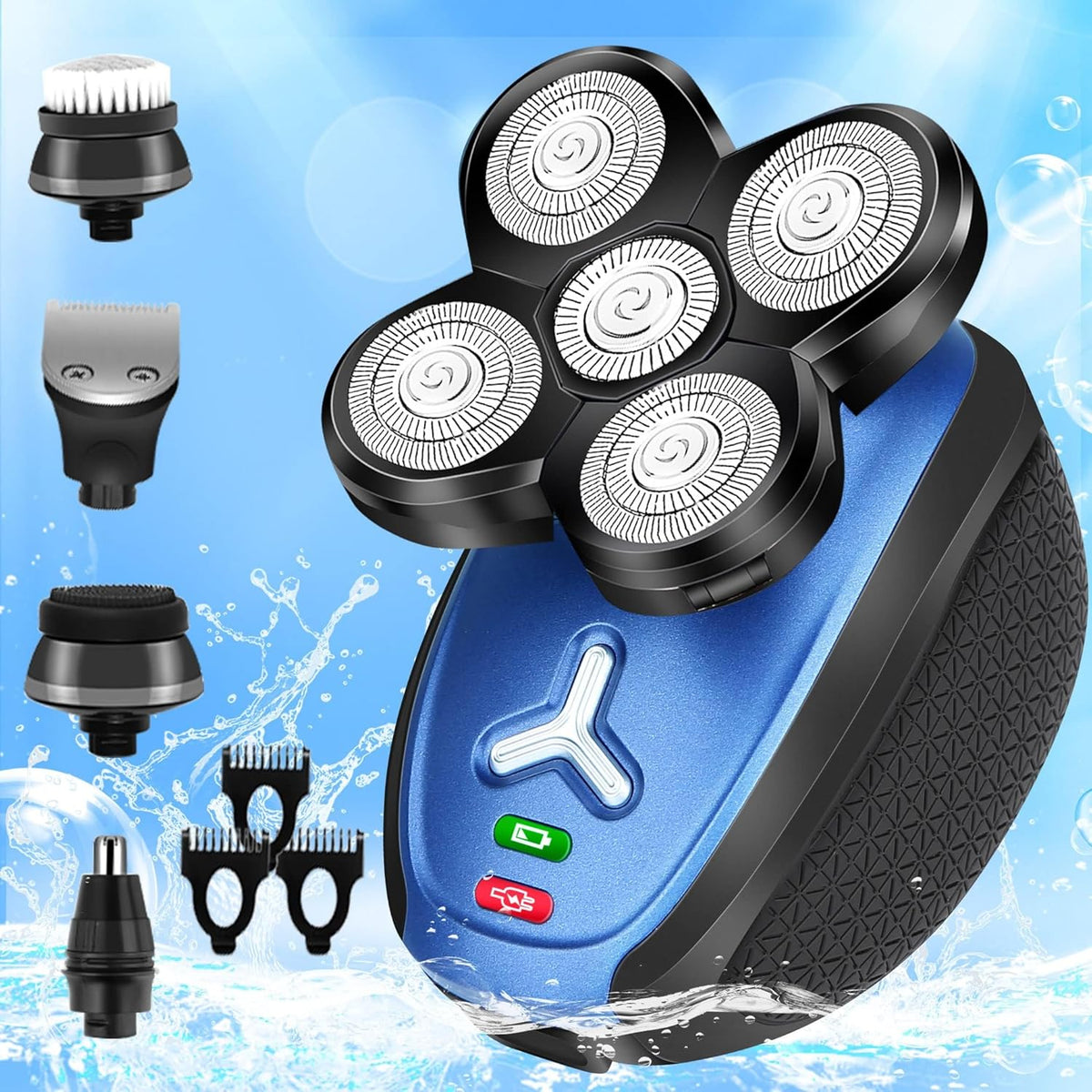 5 in 1 Cordless Waterproof Electric Rotary Head Shaver K875367