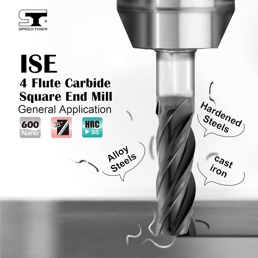 Carbide Square End Mill 4 Flute 5/16 5 Pieces X592869