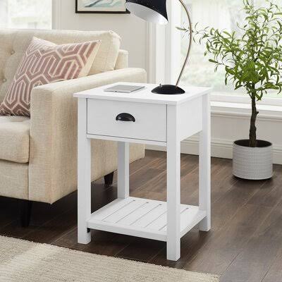 1 Drawer Nightstand Brushed White X6005