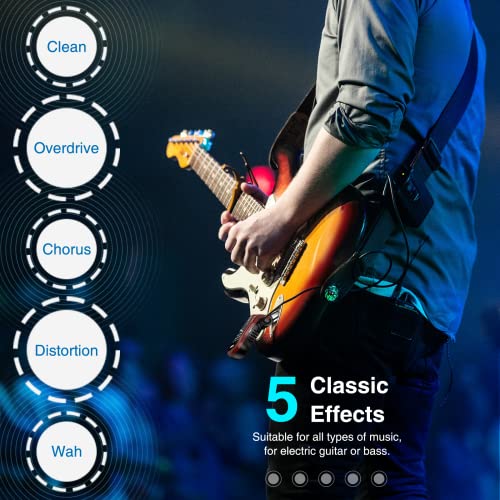 Guitar Headphone Amp for Electric Guitar and Bass with 5 Effects V7697