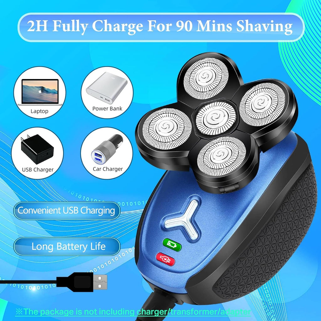5 in 1 Cordless Waterproof Electric Rotary Head Shaver K875367