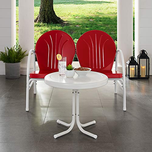 2-Piece Metal Outdoor Conversation Set with Table and Loveseat - Grasshopper Green Z50754