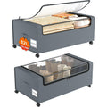 12 inch Under Bed Storage Bins with Clear Lid, Wheels, 2 Pack, Grey, 30.7x17.3x12 Y6674