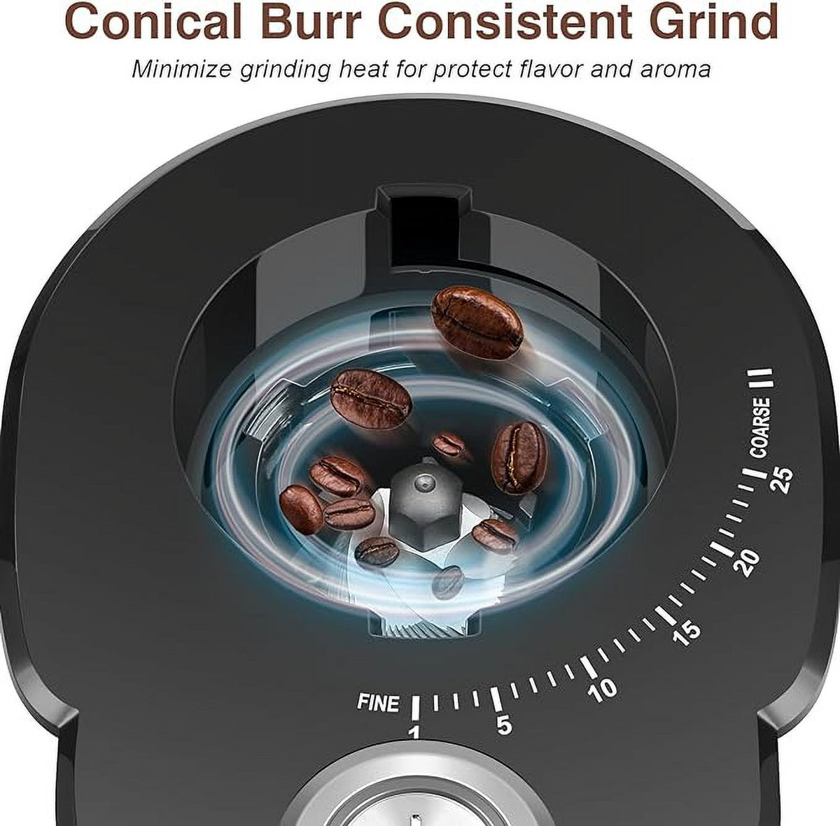 Stainless Steel Electric Conical Burr Coffee Grinder Y430041