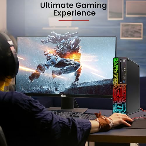 RGB Gaming Desktop PC Intel i5 8th Gen 16GB Ram 512GB SSD NVIDIA GeForce GT 1030 DDR5 24 inch Monitor WiFi Windows 11 Pro Renewed E274135