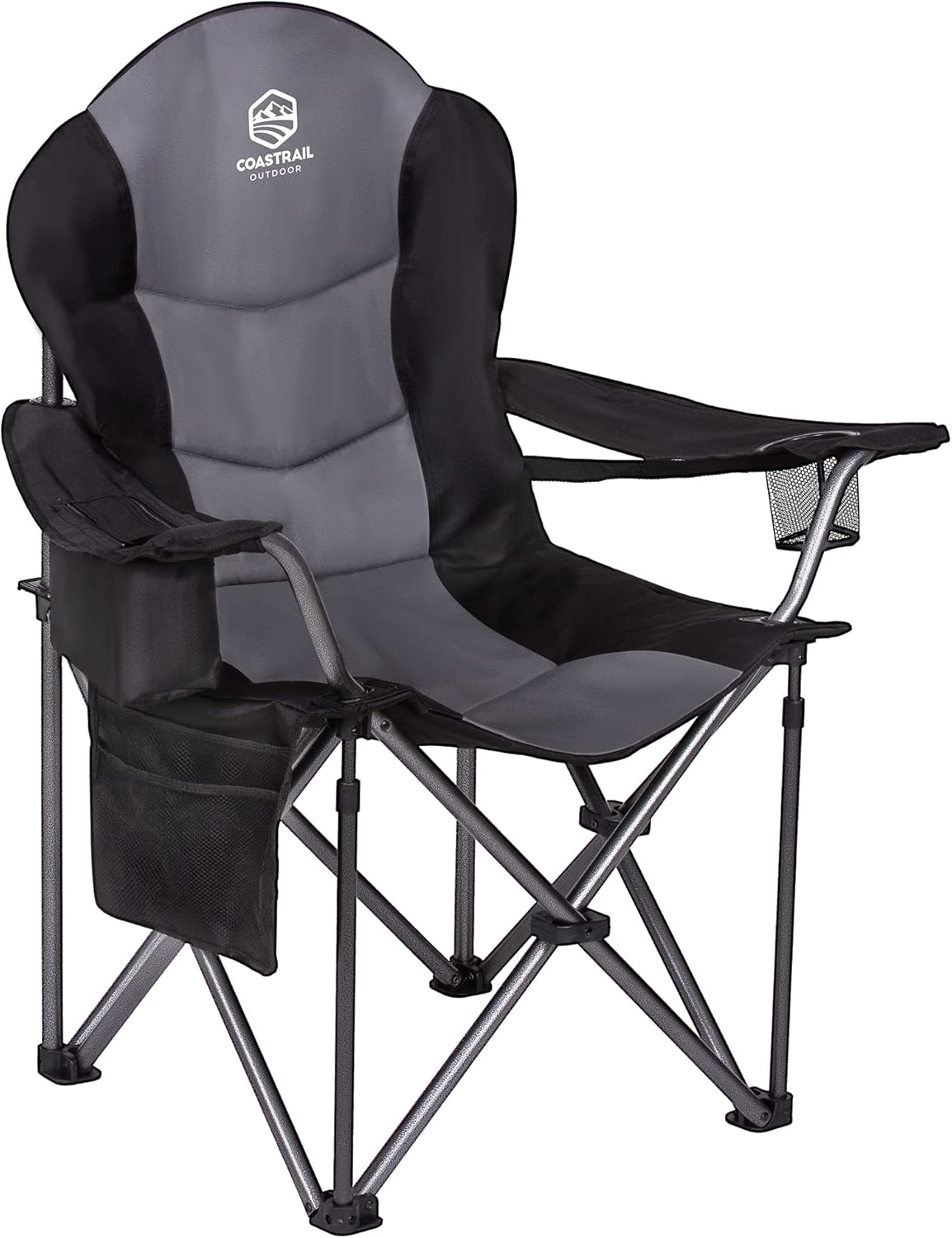 Oversized Padded Folding Camping Chair with Cooler Bag F81898