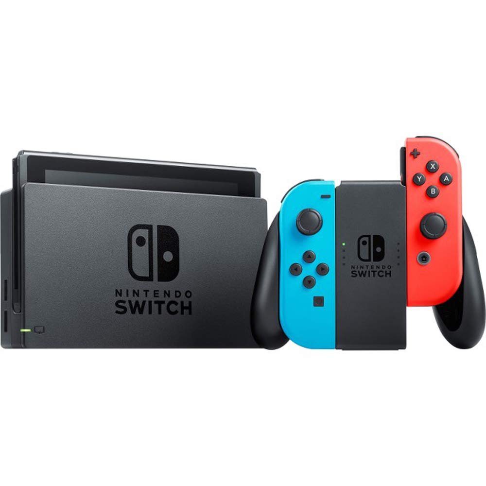 32 GB Console with Neon Blue & Red Joy-Con Bundle with Mario Kart 8 Deluxe + Super Mario Party + Super Mario Maker 2 + Minecraft D26463