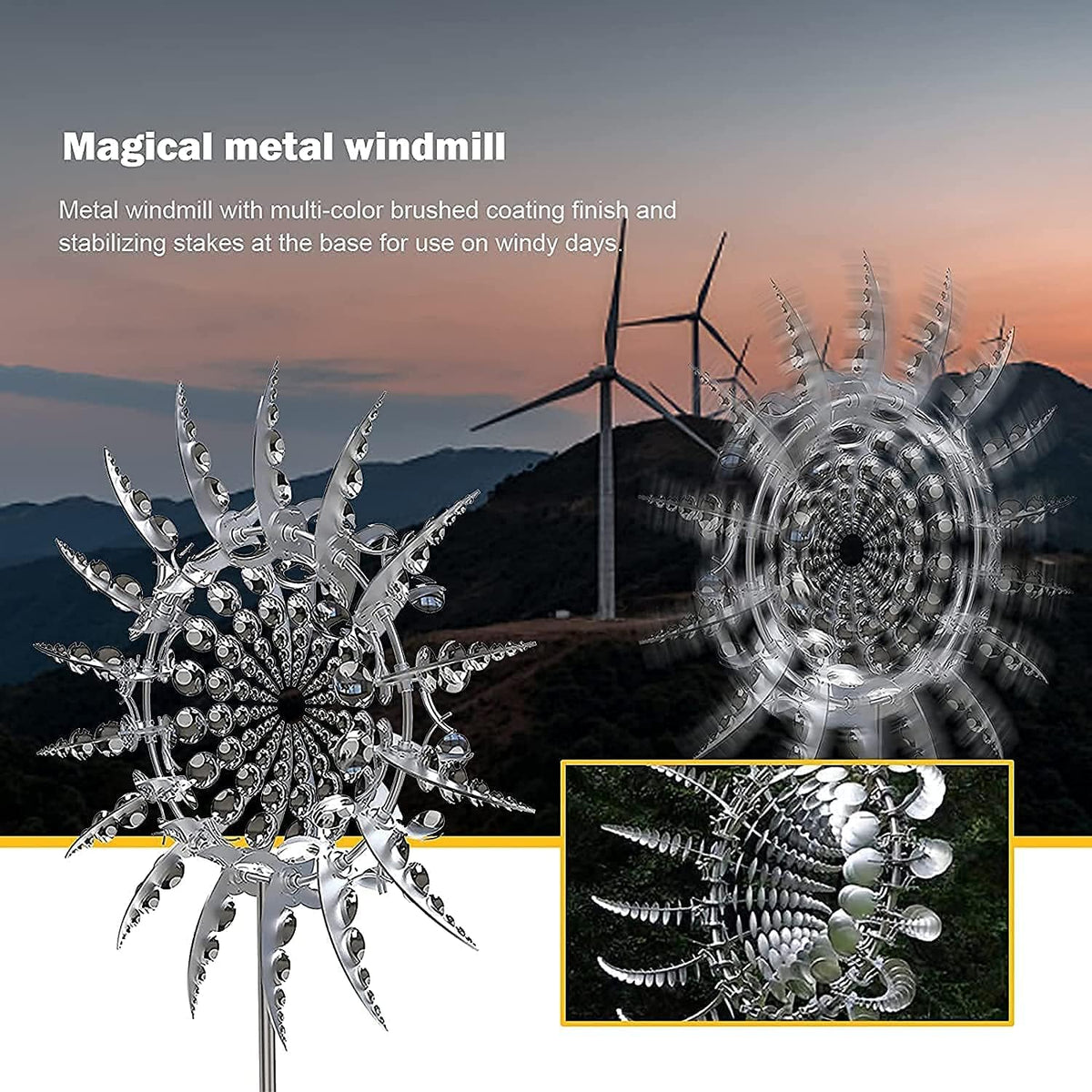 White Kinetic Windmill Spinner S83790