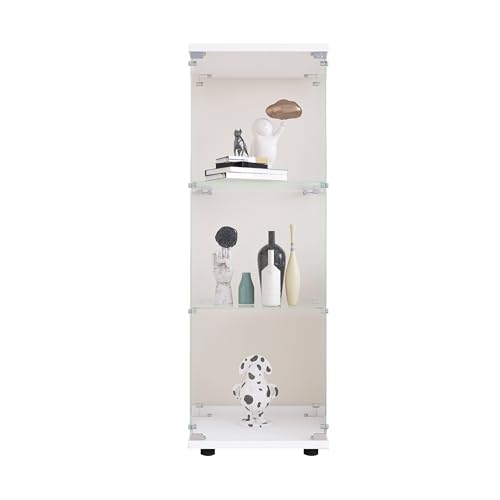 White 3 Shelves Glass Display Cabinet U15844
