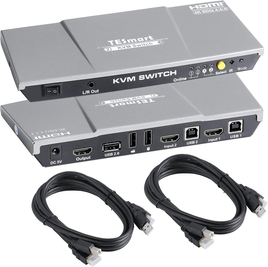 HDMI KVM Switch 2 Port 4K@60Hz Red D3597
