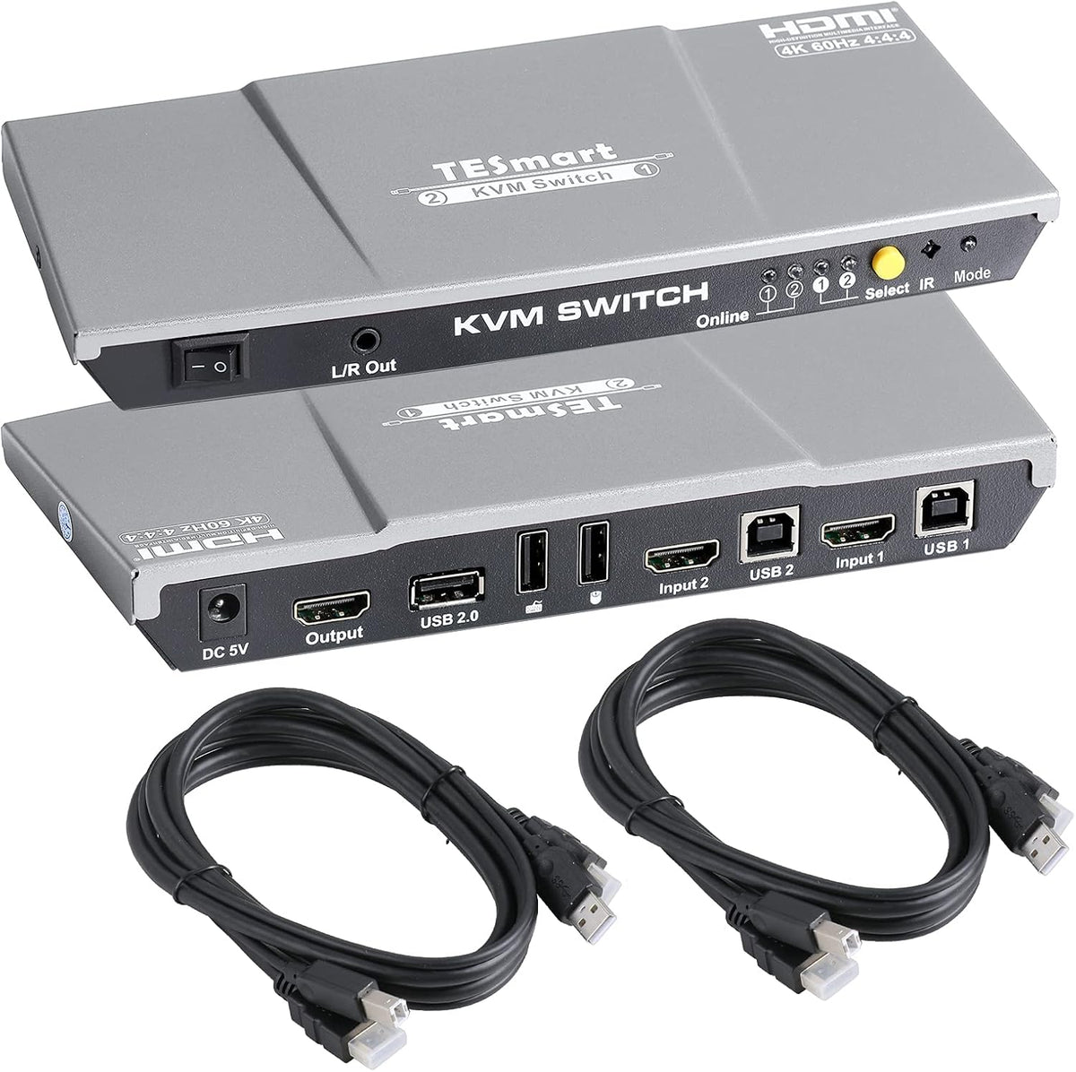 HDMI KVM Switch 2 Port 4K@60Hz Red D3597