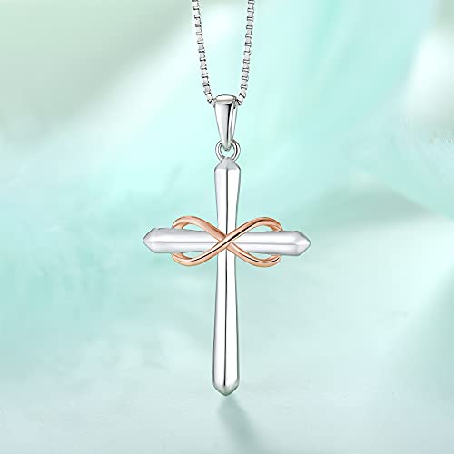 925 Sterling Silver Polished Cross Pendant Necklace K2327