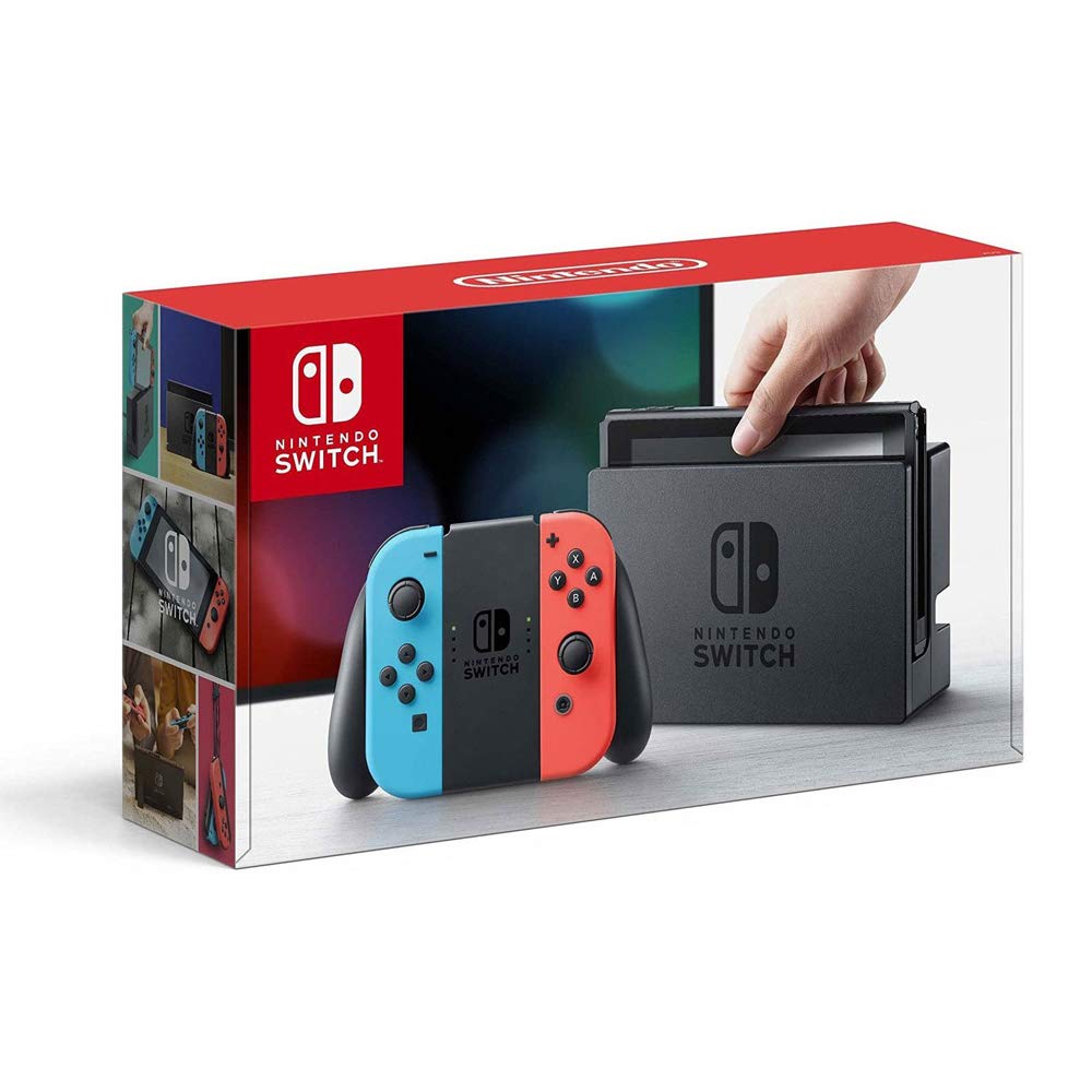 32 GB Console with Neon Blue & Red Joy-Con Bundle with Mario Kart 8 Deluxe + Super Mario Party + Super Mario Maker 2 + Minecraft D26463