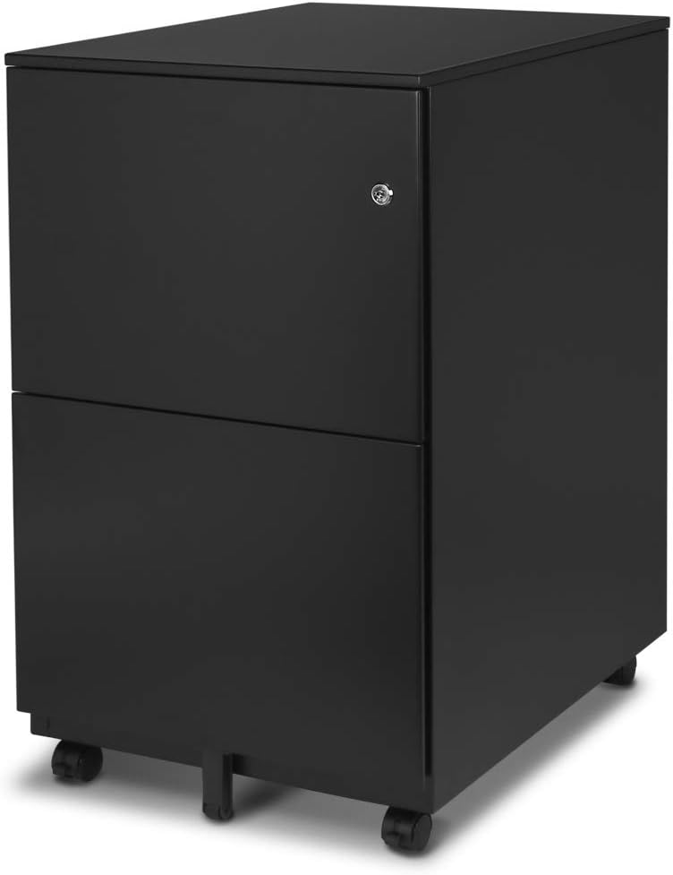 White 2-Drawer Metal File Cabinet with Lock X6489