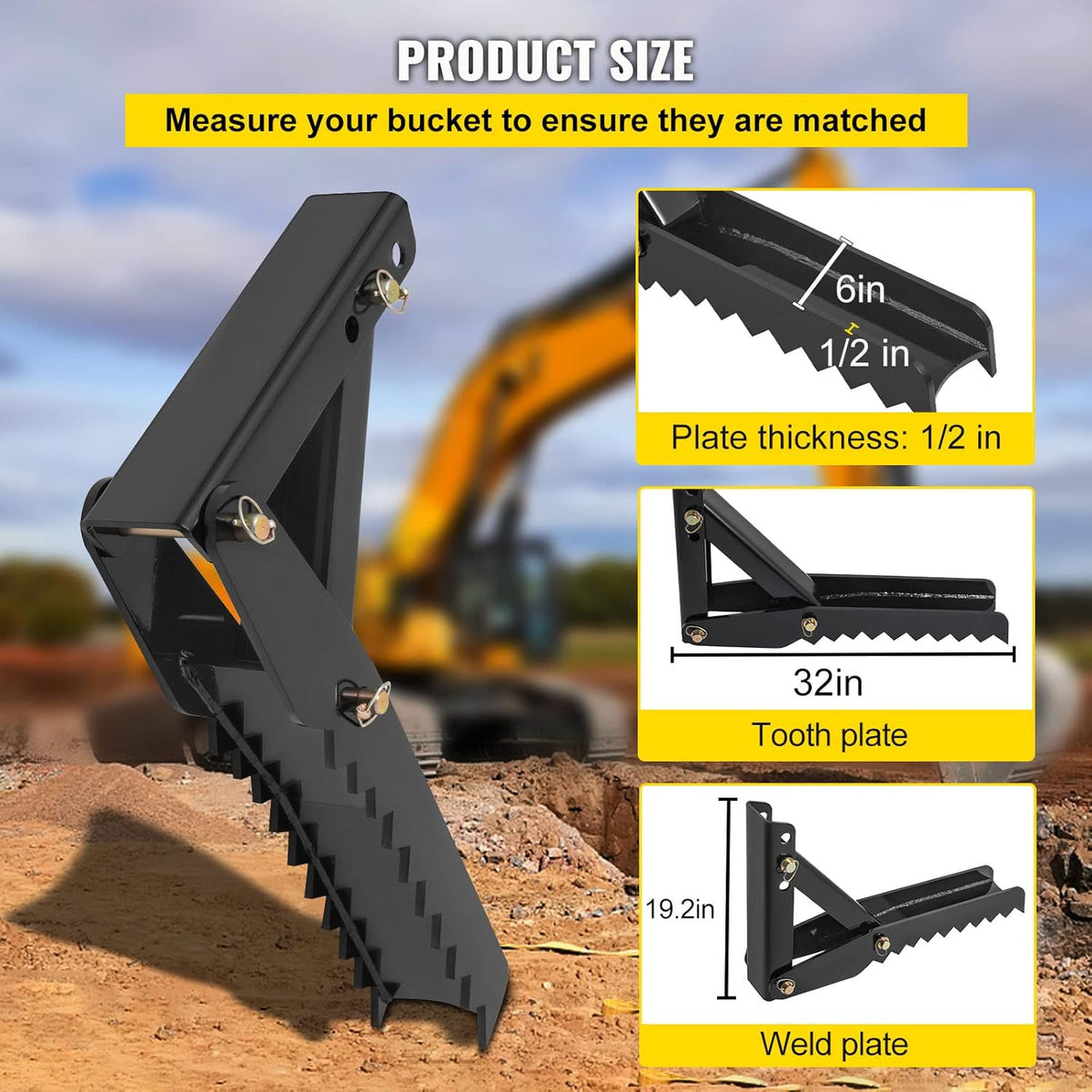 32 inch Backhoe Excavator Thumb Attachment Adjustable Weld On O18854