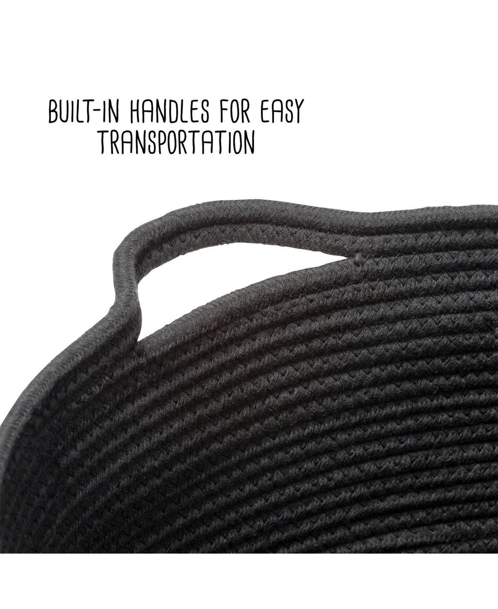 Black Cotton Coil Baskets Set of 3 Y842