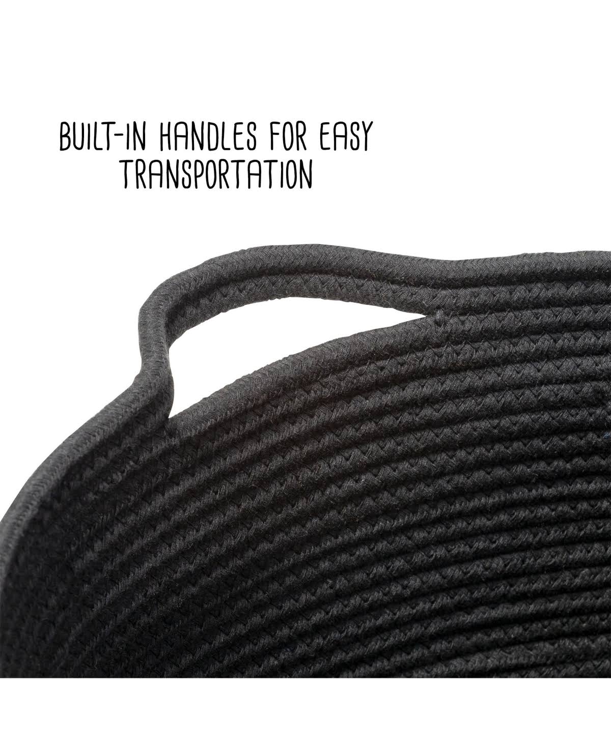 Black Cotton Coil Baskets Set of 3 Y842