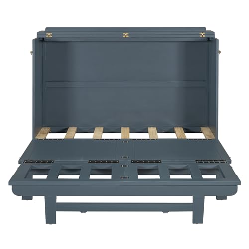 Gray Full Size Murphy Bed with Storage Drawer O66539
