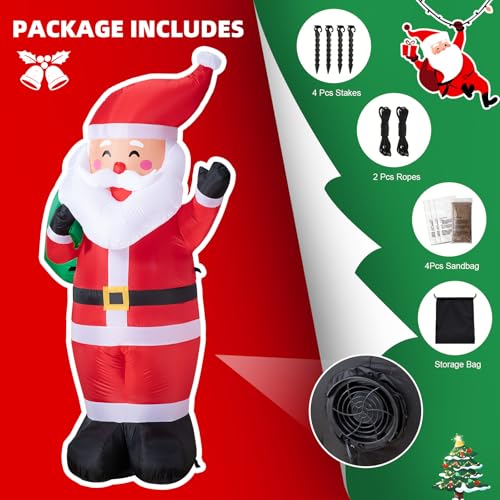 8FT LED-lit Inflatable Santa Claus Decoration G65091