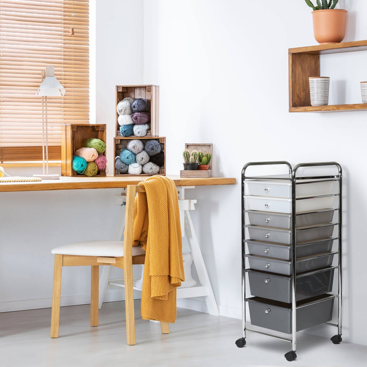 8 Drawer Storage Bin Organizer Cart K198993