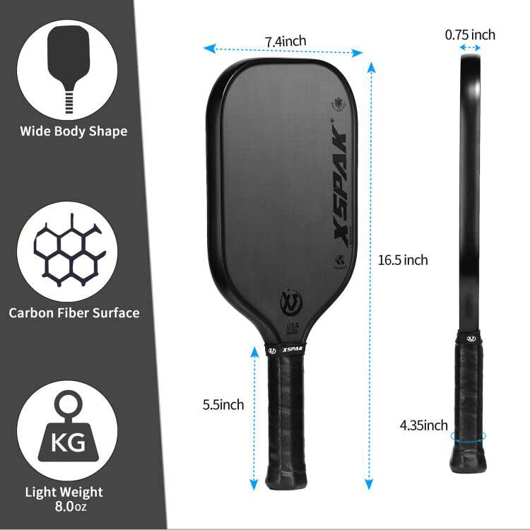 Carbon Fiber Pickleball Paddle with Cushion Comfort Grip F940