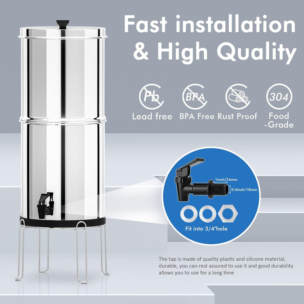 2.9 Gallon Gravity-Fed Water Filter with Stainless Steel Stand G1021