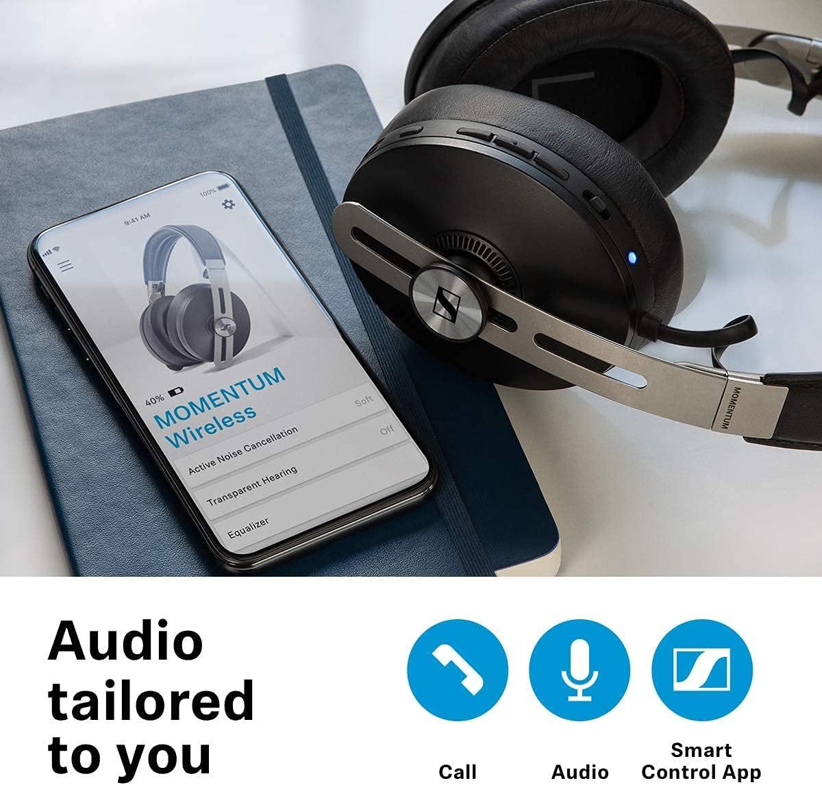 Wireless Noise Cancelling Headphones Black Q555